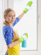 Patelai 3 Pairs Microfiber Plant Dusting Gloves Leaf Cleaning Gloves for Indoor Plants, Blinds, Furniture, House(Yellow, Blue, Pink, White,Large)