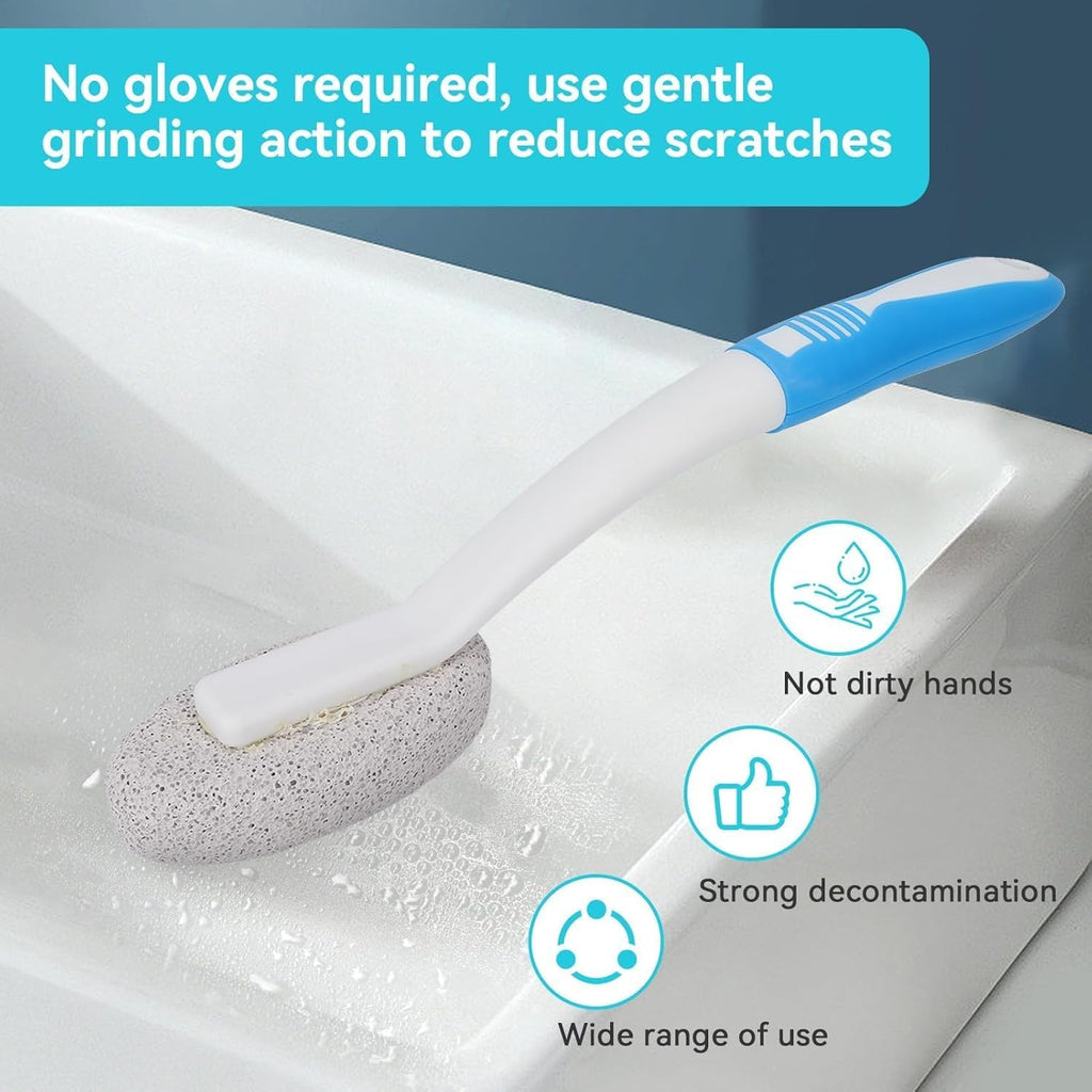 Pumice Cleaning Stone with Handle, Pumice Stone Cleaning Brush Toilet Bowl Cleaner for Household Sink Pool Bathroom Kitchen