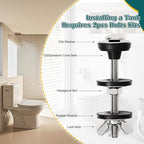 2PCS M6 Universal Toilet Tank to Bowl Bolts Kit, Heavy Duty Stainless Steel Toilet Seat Bolts, Easy to Install