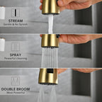 APPASO Brushed Gold Kitchen Faucet Touchless, Touchless Kitchen Faucet with Pull Down Sprayer and Soap Dispenser Gold, Single-Handle Spring Faucet for Kitchen Sink Stainless Steel, Brushed Gold