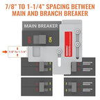 Generator Interlock Kit Compatible with Siemens or Murray 150 amp or 200 amp Main Breaker Panel, 7/8-1 1/4 Inch Spacing Between Main and Branch Breaker