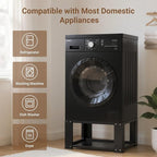 SKM Universal Washer and Dryer Pedestal Stand for 27" & 28" Machines | Heavy-Duty Steel, 700LB Capacity | 15.7" Height, Anti-Slip Design, Black