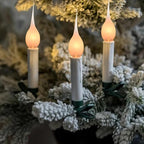 Christmas Lights Indoor 12 Pack C7 Silicone Dipped Candle Light Bulbs, Clear Silicone Decorative Light Replacement Bulbs for Electric Candle Lamps and Chandelier, E12 Candelabra Base, 5Watt, 120 Volt