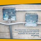 12 Pcs Electrical Box Junction Box Galvanized Steel Metal Electrical Boxes, 1/2'' and 3/4'' Knockouts, Drawn Construction, Silver (4 x 4 Inch,Square)