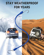 Rubber Bungee Cords with S Hooks, Heavy Duty Bungee Straps, Assorted Sizes with 15% Wider & Over 132 lbs Load, Colored, 100% EPDM Rubber for Cargo, Tarps, Van, Truck, 10", 15", 21", 31" (10 Pack)