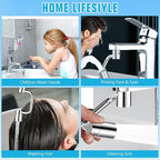 1080° Rotating Faucet Extender,Universal Sink Faucet 1440° Rotatable Faucet Aerator Extension,U Shaped Faucet Extender for Toddlers 2 Modes Adjustable,Rotatable Faucet Aerator For Kitchens & Bathrooms