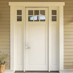 Amerdeco Front Door Lock Set with Double Cylinder Deadbolt, Exterior Entry Door Lever, Heavy Duty Entry Door Locksets for Left or Right Hand Exterior Door（Brushed Satin Nickel 1 Pack）