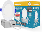 LAMPHOME 1-Pack of 4-Inch Slim LED Recessed Lights with Junction Box, Adjustable Color Temperatures (2700K-5000K), 9W Equivalent to 75W, Dimmable, 950LM Brightness - ETL and Energy Star Certified