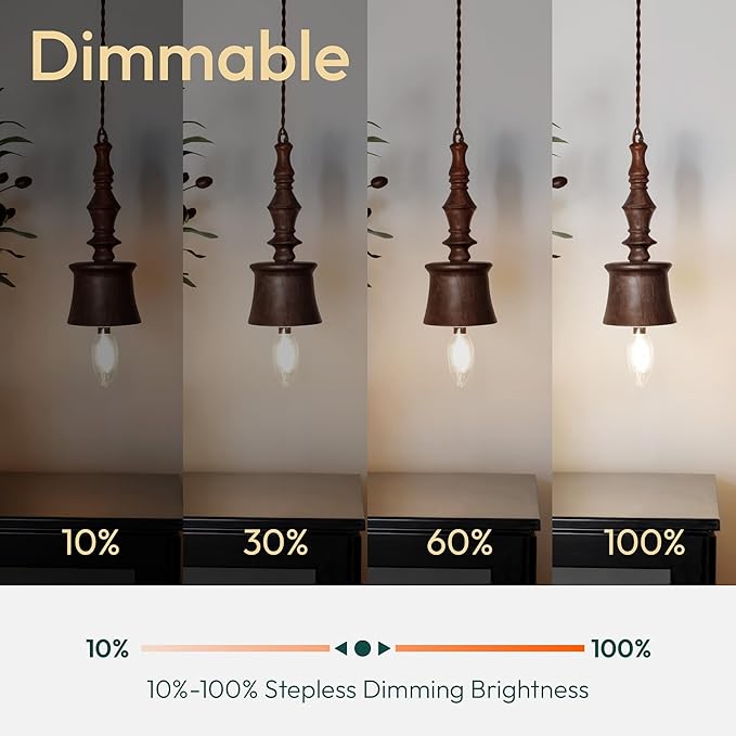 ALAMPEVER 800LM Super Bright Dimmable LED Light Bulb, E26 LED Bulb 100 Watt Equivalent, B11 5000K Daylight White LED Candelabra Bulb, 5.5W, 12 Pack