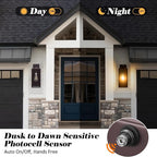 16-inch Oil-Rubbed Bronze Dusk to Dawn Outdoor Wall Light Fixtures, Exterior Waterproof Wall Lanterns, Brown Porch Sconces Lighting, Modern Outside Lights for House Patio Front Door Entryway, 2-Packs