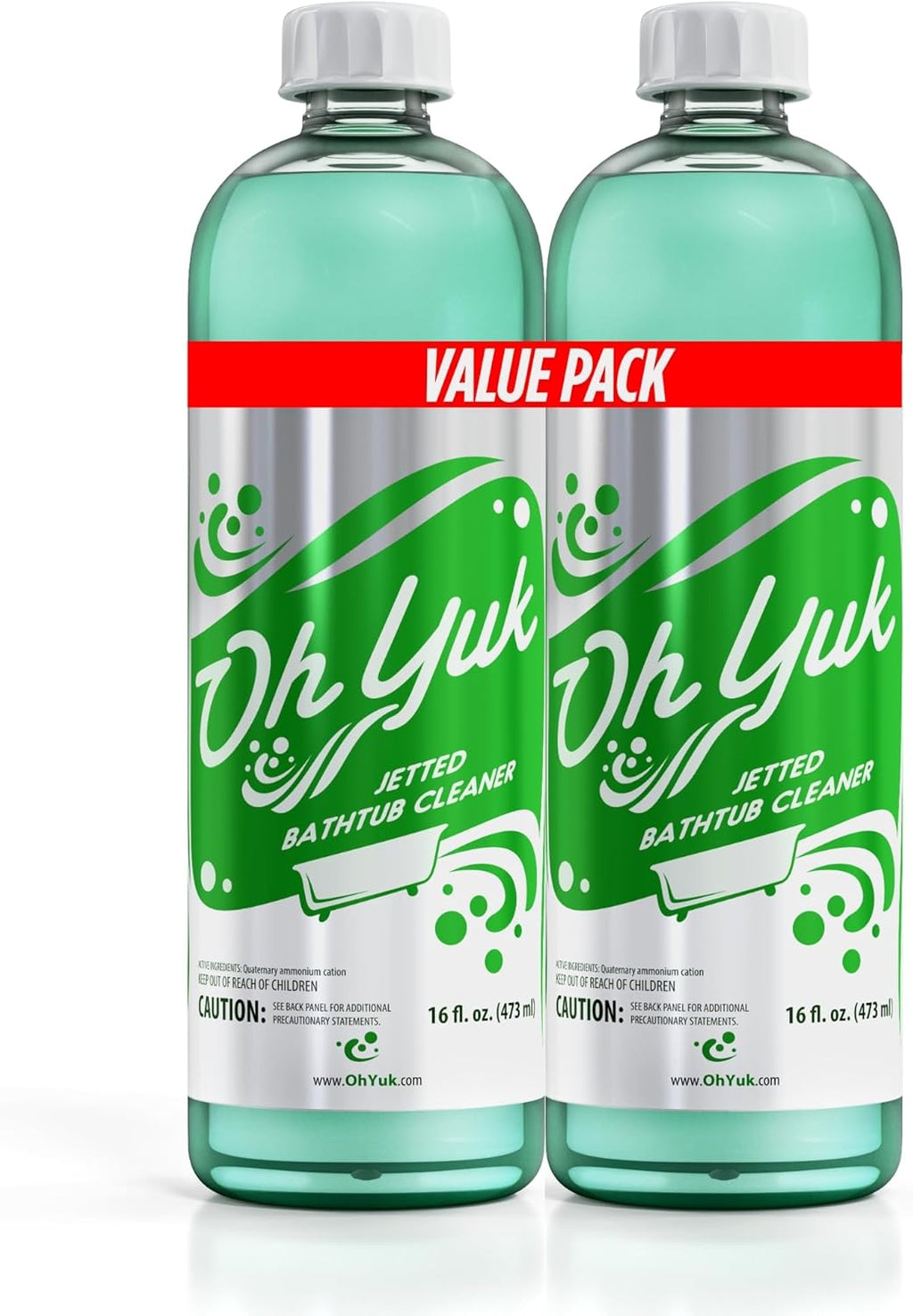Oh Yuk Jetted Bathtub Cleaner for Jet Tubs, Whirlpools, The Most Effective Jetted Tub Cleaner, Septic Safe | Two 16 Ounce Bottles!