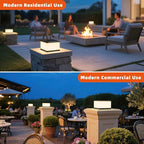 Solar Post Lights Outdoor, 9.8'' Pillar Cap Lights IP54 Waterproof, 3000K LED Column Light Modern Dusk to Dawn Lamp, Fence Lantern Posts Outdoor Lighting Lamps Fixture for Garden Pathway Driveway