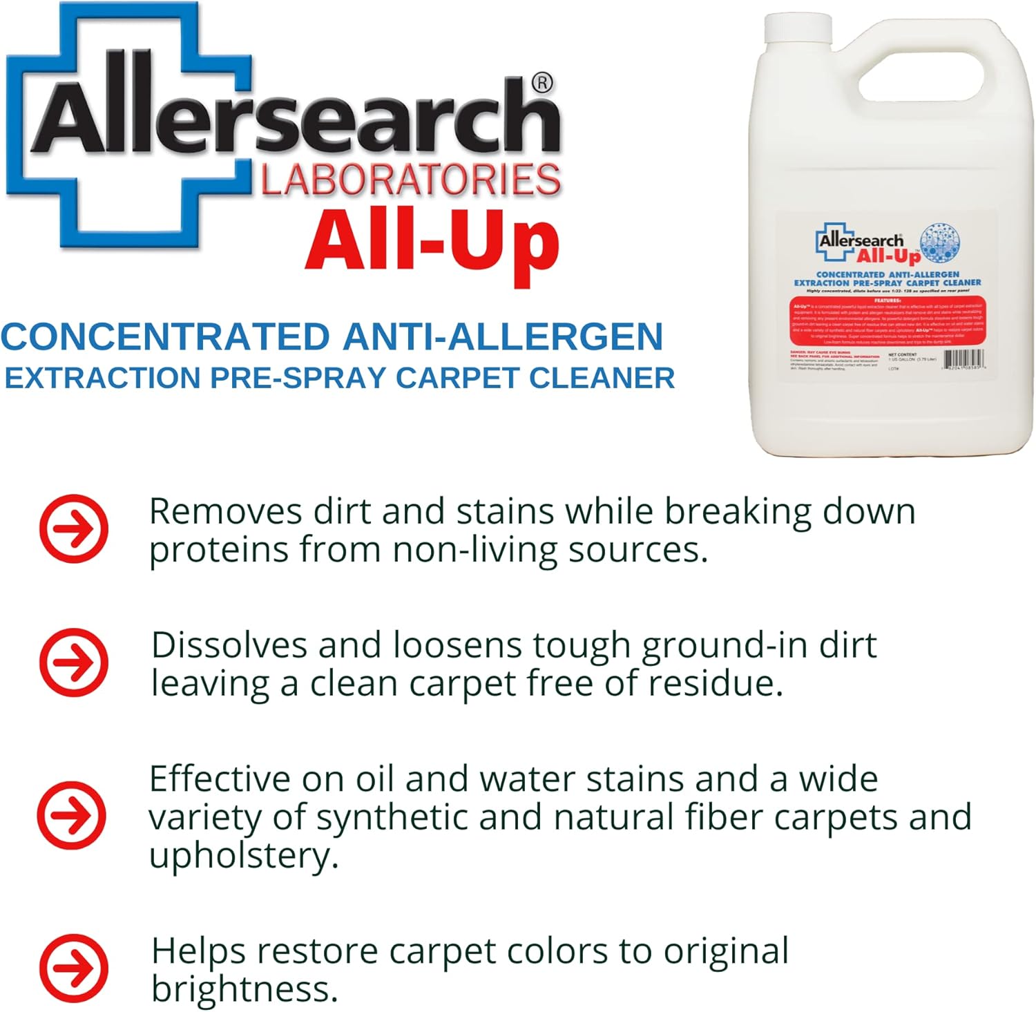 Allersearch All-Up Concentrated Anti-Allergen Carpet Spot Spray 1 Gallon (128 Oz)