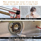 32" Magnesium Anode Rod for Hot Water Heater Compatible with Rheem Reliance A. O. Smith Giant GE Richmond Water Tanks, 32" Long 3/4" NPT Thread 0.84" Diameter Hex Plug Protect Rotten Egg Smell