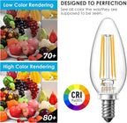VOLIVO Dimmable E12 LED Candelabra Bulbs 60Watt Equivalent, 2700K Warm White, 500Lumens, 4.5W B11 Vintage Chandelier Light Bulbs, LED Filament Clear Glass Candle Lamp for Ceiling Fan Home, 24Pack