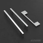 Alzassbg 10 Pack Polished Chrome Cabinet Pulls, 3 Inch(76mm) Hole Centers Rectangle Cabinet Handles Kitchen Pulls for Cabinets AL3051CP