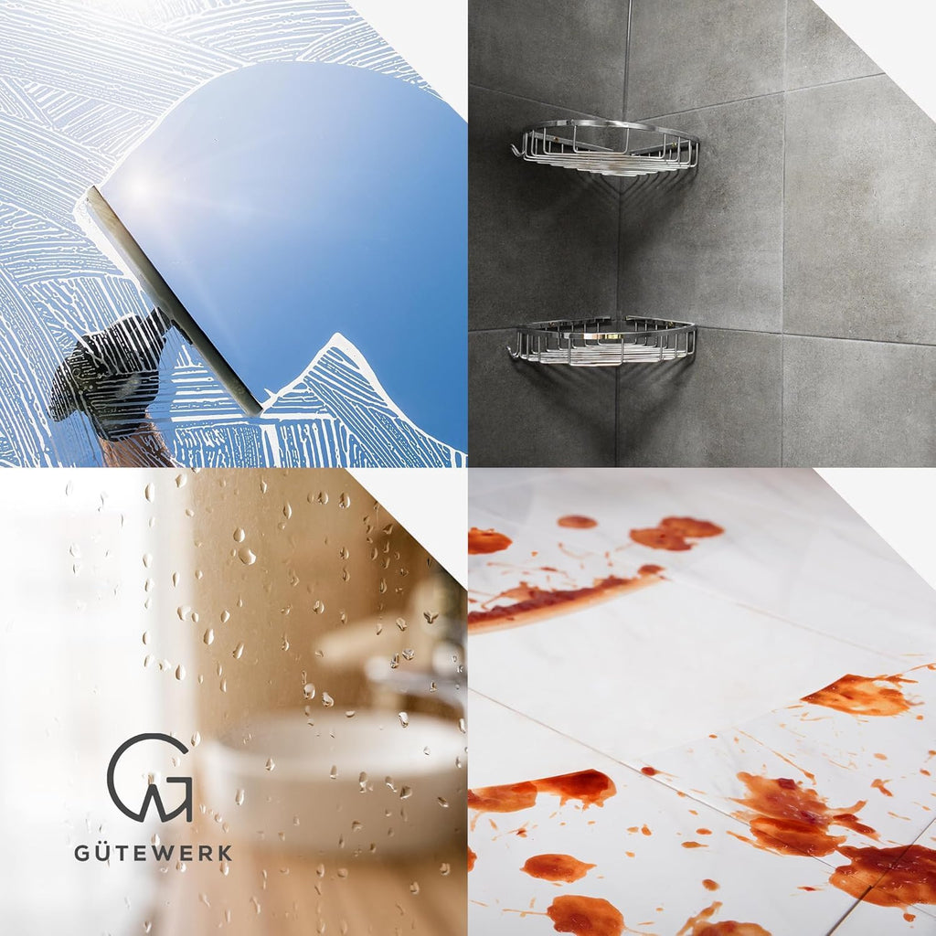 GÜTEWERK 2× Microfibre Cloths – Accessory for 11" Squeegee – Lint-Free, Streak-Free Cleaning for Car, Home, Kitchen, Windows & Glass – Cloths Only, Squeegee NOT Included