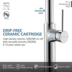 22‘’ Extra-Tall Polished Chrome Kitchen Faucets,Commercial High Arc Single Handle Kitchen Faucets with Pull Down Sprayer for Farmhouse Resist Stainless Professional Pre-Rinse