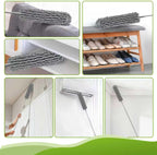 100-inch Duster with Extension Pole, 8-in-1 Cobweb Duster Kit Includes Chenille Head & Retractable Gap Cleaner, Spider Web Brush for High Ceiling, Fan, Car, and Home Cleaning