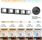 5-Light Bathroom Lighting Fixtures Over Mirror (5CCT, Dimmable), Black Led Modern Vanity Light for Bathroom (3000K/3500K/4000K/5000K/6000K)