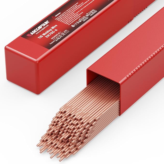 ARCCAPTAIN Mild Steel TIG Welding Rod ER70S-6, Welding Wire Filler Rod, 1/8" X 16", 5LB