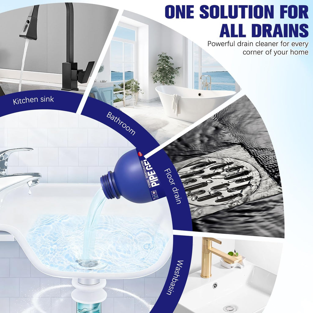 Pipe Bobo Drain Cleaner for Kitchen Sink, Powerful Unclogging, Professional-Grade Drain Opener, Unclog drains, clog remover, Shower, Tub, for All Pipe Materials