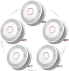 Hardwired Smoke and Carbon Monoxide Detector with Voice Alert,Wired Interconnected Smoke Alarm and Carbon Monoxide Detector Battery Backup,Fire Alarms and CO Detector for Home, 5-Pack