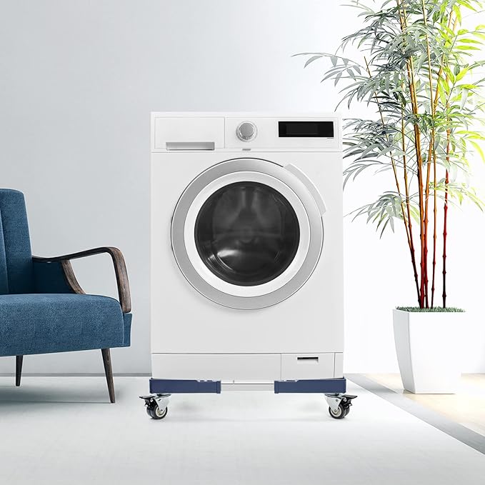 WBD WEIBIDA Adjustable Furniture Dolly with 4 Dual-Locking Wheels, Universal Washing Machine Base Stand, Square Appliance Mover for Refrigerator, Mini-Fridge, Washer & Dryer, Moving Cart