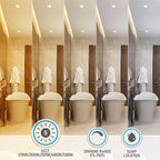 TORCHSTAR Basic Series 12-Pack 5CCT 4 Inch Ultra-Thin LED Recessed Lighting with J Box, CRI90, Aluminum, 2700K3000K3500K4000K5000K, 5%-100% Dimmable Slim Recessed Downlight, 9W 810LM, ETL & ES