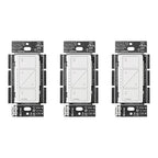 Lutron Caseta Original Smart Dimmer Switch (Lutron Smart Hub Required), for LED Lights, 150 Watt, Single-Pole/3-Way, No Neutral Required, PD-6WCL-WH-3-A, White, 3 Pack