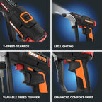 WORX Nitro 20V SwitchDriver 2.0 with 85 pc Accessory Kit, 2-in-1 Brushless Cordless Drill Driver, Drill Set Rotatable Dual 1/4" Chucks, WX177L.2 – (Battery & Charger Included)