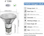 PAR20 Halogen Light Bulbs 3 Pack 120V 50w Dimmable, E26 Medium Base Flood Light Bulbs with 3000k Warm White,High Output Reflector for Kitchen Stove Hood and Range Hood Light Bulb.