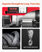 VEVOR Electric Hoist with Remote Control, 440 lbs Material Handling Tool, 110V Electric Hoist with 14ft Remote Control for Factories, Warehouses, Construction Site, Attic