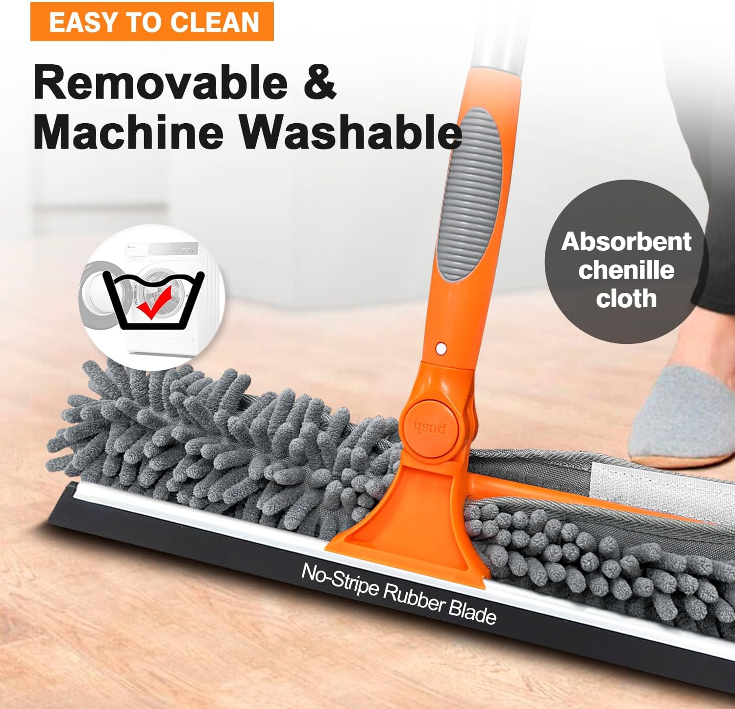 20 Ft High Reach Window Squeegee with 5-12Ft Extra-Thick Aluminum Telescopic Extension Pole| 14" Extra-Large 2-in-1 Window Cleaner Tool| Window Washer for Indoor/Outdoor Window,RV,Truck Glass