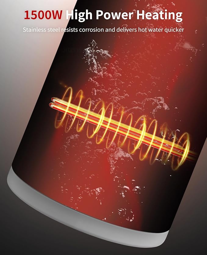 YALICE 10 Gallon Hot Water Heater Electric, 1500W Fast Heating Point of Use Water Tank Heater 120V with T&P Valve, Adjustable Thermostat, On Demand Water Heater for Shower, Kitchen, Laundry, Office