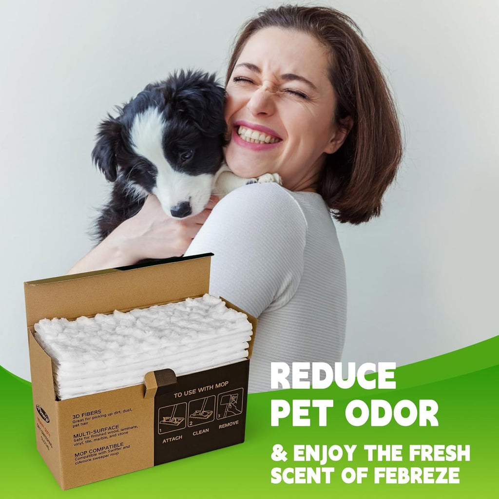 Dry Mop Refills Thickened and Feathery Pads 60 Count for Dirt, Pet Hair and Dust, Compatible with Swiffer Sweeper and ClicLak Regular Mop, Disposable Sweeping Cloths for Floor Mopping and Cleaning