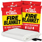 Mart Cobra Emergency Fire Blanket for Home and Kitchen - 4 Pack - Fire Blankets Emergency for Home Safety 40” x 40” - Suppression Shield Retardant Extinguisher Fiberglass Welding Fireproof Cloth Towel