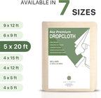 Canvas Drop Cloth by Salt Earth, Pack of 1 Reusable Paint Drop Cloth, 100% Recycled Cotton, All Purpose Painters Drop Cloth, Cotton Canvas Tarp Cover for Painter Furniture & Floor Protection (5x20FT)