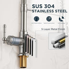 FORIOUS Vintage Kitchen Faucet Pull Down Sprayer Brushed Nickel Stainless Steel, High Arc Single Handle Antique Sink Faucet 1 or 3 Holes for Pot Filler, Farmhouse Camper RV Wet Bar