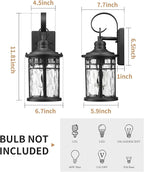 Darkaway Outdoor Wall Lights,Exterior Lighting Fixtures Wall Mount Porch Lights Waterproof Outdoor Sconce with Water Ripple Glass for House Patio Hallway Garage