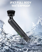 Fanttik G9 Nano Electric Spin Scrubber, Cordless Power Grout Brush, Type-C Fast Charging with LED Power Display, IPX7 Waterproof, 8 Replaceable Heads for Cleaning Grout, Corners, Crevices - Black