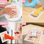 Pink Christmas Swedish Dishcloths for Kitchen, 6 Pack Snowman Truck Reusable Dish Paper Towels Housewarming Gifts, Xmas Absorbent Dish Rags for Home Cleaning