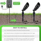 wowlite Matte Black Aluminum Outdoor Spot Lights with 4 Light Bulbs, 5W 2700K Warmlight 12V Low Voltage Landscape Lighting Fixture, IP65 Waterproof LED Uplights for Garden Courtyard Pathway, 4 Pack