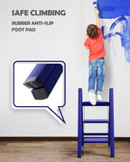 Taranta 3 Step Ladder,Aluminum Lightweight Folding 3 Step Stool with Anti-Slip Wide Pedal,330lbs Capacity Step Ladder for Household,Kitchen,Office - Blue