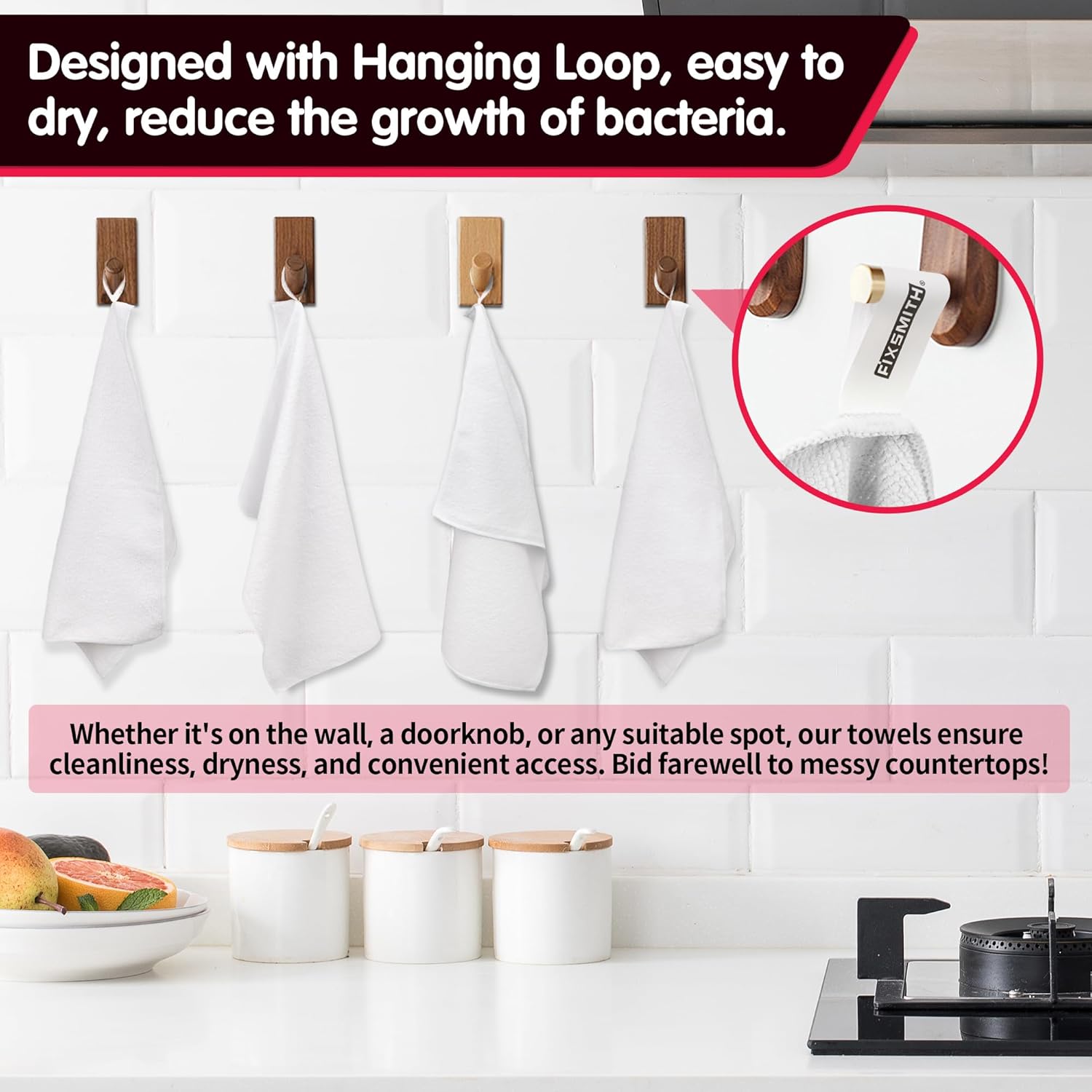 FIXSMITH White Microfiber Cleaning Cloth -Pack of 8, Highly Absorbent Cleaning Rags, 16"X12" All Purpose Cleaning Towels for Housekeeping, Kitchen, Car, Lint Free and Reusable Microfiber Towels