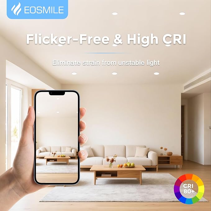 12 Pack 4 Inch Ultra-Thin LED Recessed Ceiling Light, 5CCT LED Recessed Light with Junction Box, 2700K-5000K Selectable, 9W, 120V, 750LM, ETL FCC