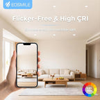 16 Pack 4 Inch 750LM Brightness, 5CCT Ultra-Thin LED Recessed Ceiling Light with Junction Box, Dimmable Canless Wafer Downlight, 9W, 120V,ETL FCC