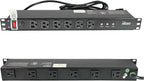Tecmojo 1U Rackmount Network-Grade PDU Surge Protector Power Strip, 12 Outlets (6 Front, 6 Rear Wide Spaced) 12A 6ft Cord with 5-15P Lug - Black, UL Certified