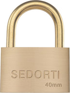 Weather Proof Lock, Keyed Alike Solid Brass Padlocks with Brass Shackle, Light Duty, 1-1/2" Wide Body, Marine Padlock, Anti Rust Lock, 4 Pack