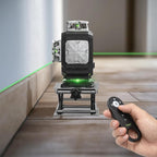 Huepar Laser Level 360 Self Leveling, 4x360° Green 4D Cross Line Laser with LCD Screen, Bluetooth Outdoor Pulse Mode Laser Tool for Construction -Remote Control, Li-ion Battery or 4 AA Batteries-S04CG